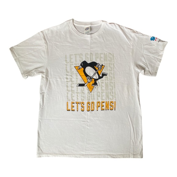 Pittsburgh Penguins White Let's Go Pens T-Shirt - Picture 1 of 4